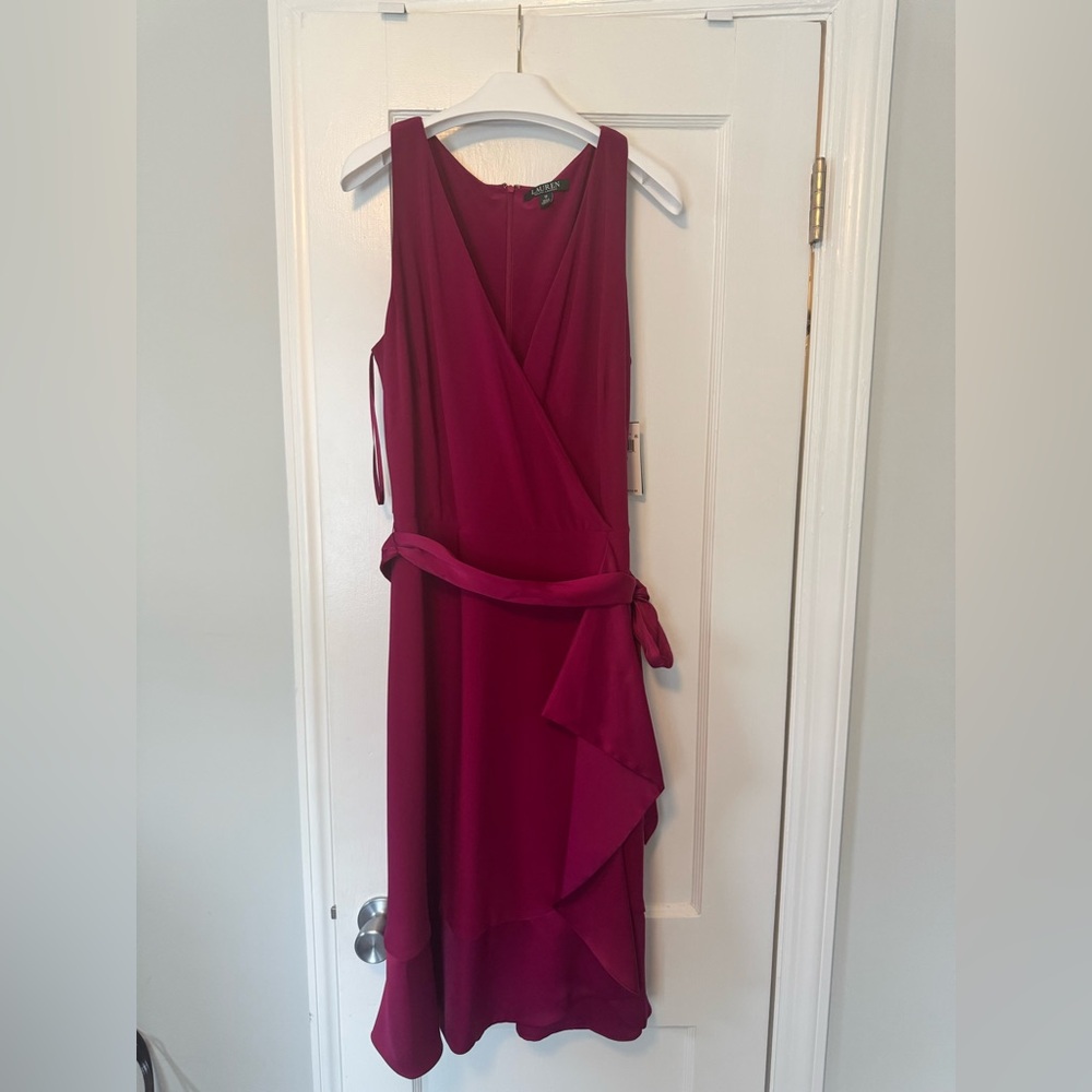 Elegant Pink Wrap Dress